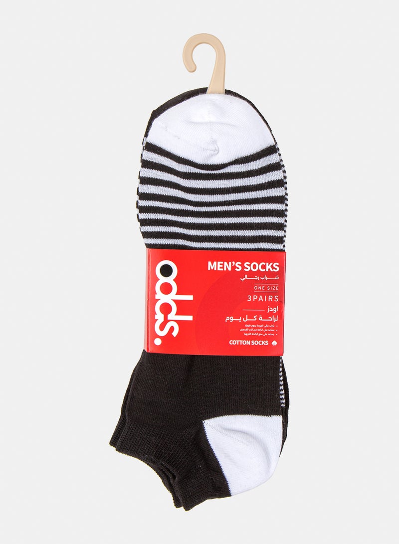 Odds Men's Pack of 3 Lycra Ankle Patterned Socks - Image 5